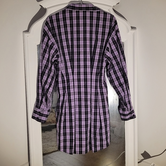 Plaid Corset Shirt Dress - Picture 2 of 4